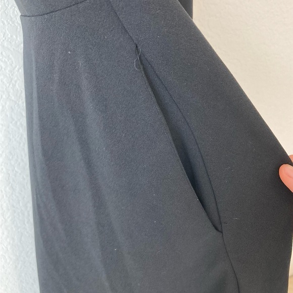 Black Floral Mesh Round Neck Short Sleeve vintage dress| with pockets - Picture 4 of 5